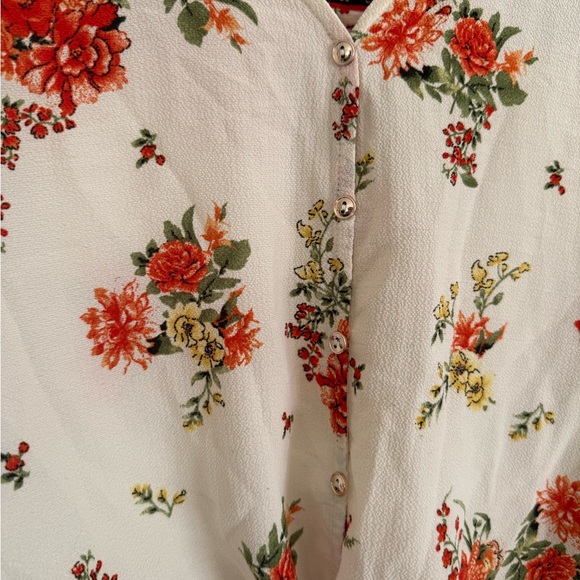 NWOT Crescent & Willough Floral Tie-Front Blouse - Picture 4 of 7